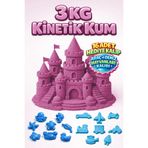 3 KG Kinetik Kum Seti, Oyun Kumu, 16 Parça Kum Kalıbı Hediye, Renkli Kinetik Kum, Çocuk Oyun Kumu, Eğitici Duyusal Oyuncak, Şekillendirilebilir Kum, Kalıplı Kum Seti, 3 Yaş+ Eğitici Oyuncak (Pembe)