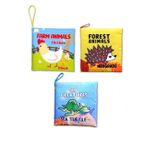 3 Kitap Tox İngilizce Deniz Canlıları , Çiftlik ve Orman Hayvanları Kumaş Sessiz Kitap E119 E127 E128 - Bez Kitap , Eğitici Oyuncak , Yumuşak ve Hışırtılı