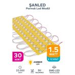 3 Ledli Parmak Led Modül 1.5W 2835 Smd Mercekli Amber - 30 Adet