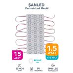 3 Ledli Parmak Led Modül 1.5W 2835 Smd Mercekli Beyaz - 15 Adet