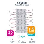 3 Ledli Parmak Led Modül 1.5W 2835 Smd Mercekli Beyaz - 20 Adet