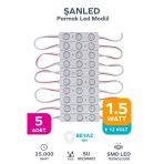 3 Ledli Parmak Led Modül 1.5W 2835 Smd Mercekli Beyaz - 5 Adet