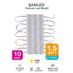 3 Ledli Parmak Led Modül 1.5W 2835 Smd Mercekli Gün Işığı - 10 Adet