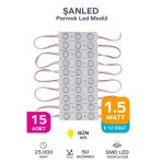 3 Ledli Parmak Led Modül 1.5W 2835 Smd Mercekli Gün Işığı - 15 Adet