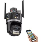 3 Lens Geniş Açı Izleme Hd Güvenlik Kamerası Ptz Ai Otomatik Izleme Cctv Video Gözetim Icsee - Siyah