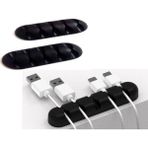 3 Lü 5 Kanallı Kablo Fiş Tutucu Düzenleyici Yapışkanlı Masa Şarj USB Kablosu Tutucu Toparlayıcı