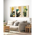 3 Lü Ahşap Posterli Fotoğraf Çerçevesi , Duvar Çerçevesi , Dekoratif Çerçevesi - 13x18