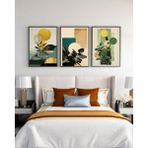 3 Lü Ahşap Posterli Fotoğraf Çerçevesi , Duvar Çerçevesi , Dekoratif Çerçevesi - Siyah - 13x18