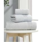 3 lü Banyo Havlusu Seti Pamuklu Ritim Açık Gri