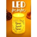 3 Lü Çelenk Led Mum Bardak Tipi Pilli Dumansız Alevli Dekoratif Yapay Mum 10 cm