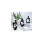 3 Lü Heykel Seti, Düşünen Heykel, Soyut Heykel Set, Iskandinav Tarz Heykel Seti, Dekoratif Biblo - Siyah