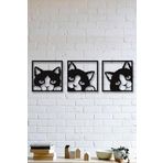 3 lü Kedi Duvar Tablosu Ahşap Kedi Tablosu MDF Kedi Tablosu