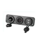 3 Lü Marin Çakmaklık Usb Şarj Soketi 12V Anahtarlı Panel
