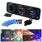 3 Lü Marin Çakmaklık Usb Şarj Soketi Voltmetre Panel