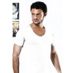 3 lü Paket Hmd Erkek Derin Bisiklet Yaka Kısa Kollu Lycralı Beyaz T-shirt EDY714-715B