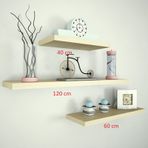 3 LÜ RAF SET ( 120 - 60 - 40 ) BAMBU ( PARLAK )