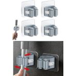 3 Lü Renkli Yapışkanlı Mop Fırça Çek Pas Sap Tutucu Organizer Mutfak Banyo Düzenleyici - 1