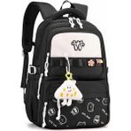 3 Lü Set Yeni Öğrenci Sırt Okul Çantası Basit Kore Tarzı Kadın Seyahat Çantası Siyah - 35x25 - SIRT ÇANTA