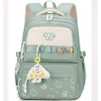 3 Lü Set Yeni Öğrenci Sırt Okul Çantası Basit Kore Tarzı Kadın Seyahat Çantası Yeşil - 35x25 - SIRT ÇANTA