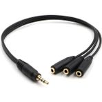 3 Lü Stereo Çoklayıcı, 3 x 3.5 mm Aux, 1 Giriş 3 Çıkış 3.5mm Jak Kablo