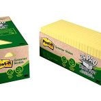 3 M Post-it Greener Notes, 3 x 3, Canary Yellow, 24 PADS/Cabinet paket Sarı 100 yaprak Pouch kendinden yapışkanlı