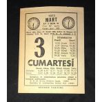 3 Mart 1973 Cumartesi Sönmez Takvimi Yaprağı (Sahafiye Kitap)