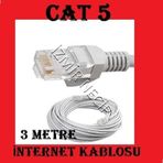 3 Metre Cat5 Internet Kablosu Hazir Uçlu