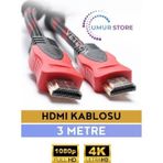 3 Metre HDMI Kablo Full Hd Tv Monitör Uydu Alıcısı Pc Uyumlu HDMI Kablosu