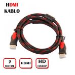 3 Metre Kaliteli Örgülü hdmi kablo 3 mt hdmi kablo
