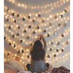 3 Metre Peri Led Işık 15 Adet Küçük Mandal Fotoğraf Asma Seti Anı Duvarı