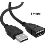 3 Metre USB Uzatma Kablosu 3m Erkek – Dişi ( LED -Işıldak -Oyun Kolu-Kamera-Vb) Yüksek Hızlı Uzatma Kablosu