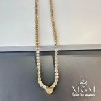 3 Mm Zirkon Taşlı Pirinç Kolyeler 40+5 Cm Uzatma Payı - Kl0082