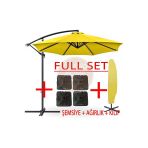 3 Mt 8 Kaburga Full Demir 21 Kg Sarı Bahçe Şemsiyesi Full Set Havuz Şemsiyesi Büyük Şemsiye