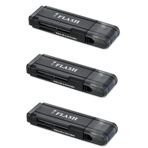 [3 Paket] iFlash USB 3.0 Çift Yuvalı MicroSD - MicroSDHC - MicroSDXC - SDHC - SDXC Kart Okuyucu/Yazıcı - Destek SanDisk Kingston 256GB 128GB 64GB 32GB UHS-I Micro SDXC SDHC, Ultra/Extreme Speed