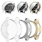 [3 PAKET] Samsung watch 7 için Koruyucu Kılıf Darbeye ve Düşmeye Dayanıklı Kılıf Akıllı Saat Kılıfları Aksesuarlar 40 mm 44 mm Çizilmeye Dayanıklı, Çeşitli Renkler (Şeffaf Beyaz+Gümüş+Altın, 44 mm)
