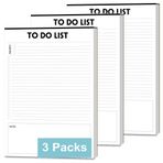 (3 Paket) Yapılacaklar Listesi Not Defteri - 50 Yaprak/Ped, Toplam 150 Sayfa, Kontrol Listesi Düzenlemeli Yapılacaklar Listesi Defteri, Yırtık, Basit Komut Dosyası, Kolej Günlük Görev için