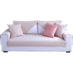 3 Parça 90 x 200 Kaymaz Taban Kapitone 3 Lü Koltuk Çekyat Kanepe Örtüsü - 90 x 200 cm - Krem