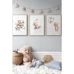 3 Parça Ahşap Çerçeve Görünümlü Mdf Tablo Seti - 100 x 150