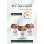 3 Parça Cam Yağlık Cam Tuzluk Cam Baharatlık 212 Ml Mutfak Seti 7X14 Cm