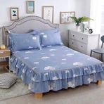 3 Parça Fırfırlı Pilili Nevresim Takımı, Nefes Alabilen Çarşaf Ve Kılıflarla - Rahat Bir Yatak Odası Dekoru Için Premium B Seti (Nevresim 150 * 200cm*1 Yastık Kılıfı: 48 * 74cm*2)