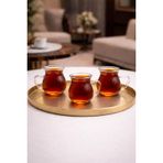 3 Parça Keyfi Ala Kulplu Pinterest Model Tombul Çay Bardağı Borosilikat Cam 200 ml