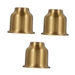 3 Parça Pirinç Lamba Kabı Mum Bardak Aydınlatma Aksesuarları Mumluk Pirinç Mum Tabağı Abajur Kapağı Pirinç Sahipleri Mumluk Fincan Metal Adak Mumlukları Golden UKCOCO