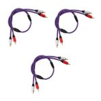 3 Parça Ses Hattı RCA ses kablosu Araç ses kablosu RCA bağlantı kablosu RCA kablosu komponent kablosu hoparlörler giriş çıkış kablosu erkekten erkeğe ses kablosu silgi Mor,Purple Vaguelly
