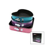 3 PARÇA SET METAL KEK KALIP KELEPÇELİ KALP - KARE - YUVARLAK-Findit