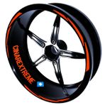 3 Parça Tasarımlı Floresan Turuncu Jant Şeridi Sticker Çınar Extreme