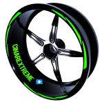 3 Parça Tasarımlı Floresan Yeşil Jant Şeridi Sticker Çınar Extreme