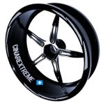 3 Parça Tasarımlı Yaldızlı Gümüş Jant Şeridi Sticker Çınar Extreme