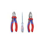 3 Parça Usta Set 180 Mm Pense 160 Mm Yan Keski Izeltaş 190mm Kontrol Kalemi Madeingermany KNİPEX3SETU