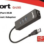 3 Port Usb 3.0 Coklayıcı & Gıgabıt Ethernet Adaptor Q-U3g