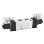 3 Pozisyon 5 Yollu Valf Basit Yapı Pnömatik Solenoid Hava Valfi Akışkan Kontrolü Için Alüminyum Alaşımlı (DC12V)